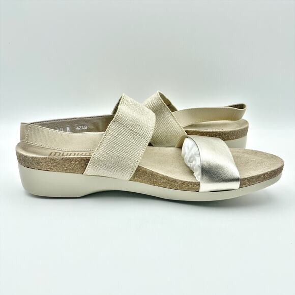 Munro Womens Pisces Casual Sandal US 10 N EU 40.5 Gold Leather Slingback NIB - Picture 4 of 12